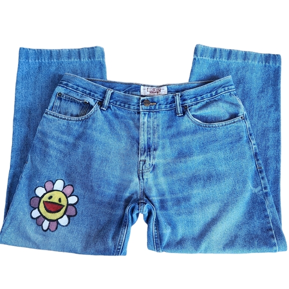 Big Mac Workwear Denim 5 Pocketed Jeans with Leg Embellished Art 34 X 30 - Picture 3 of 11